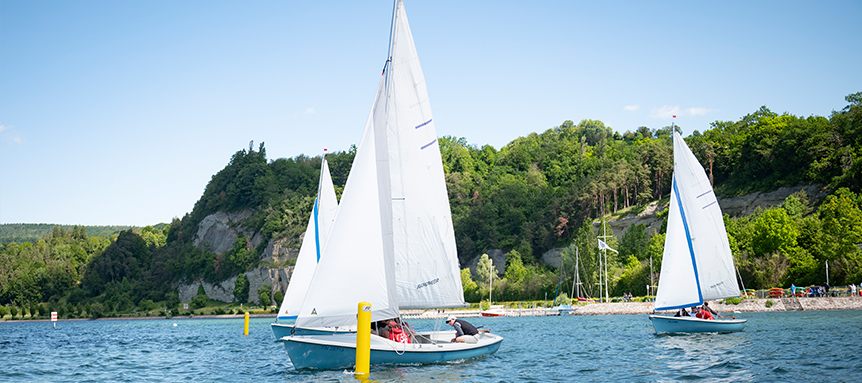 Segelboote auf dem Überlinger See (Bodensee, Baden-Württemberg)
