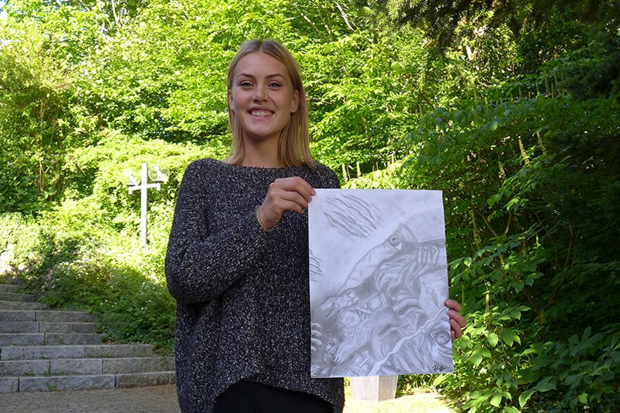 Dieses Kunstwerk von Julie gefiel der Mehrheit am besten, es gewann den Kunstwettbewerb. Foto: Jason Corbett
