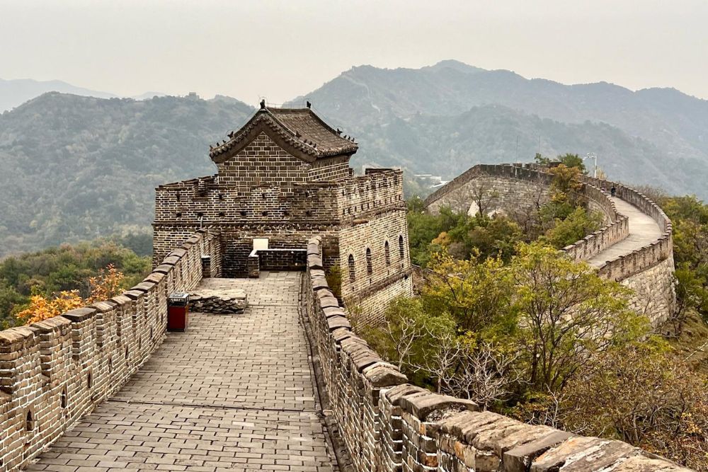 Panoramaaufnahme der Chinesischen Mauer.