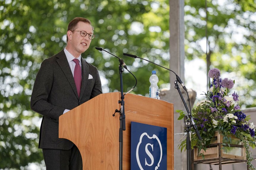 Bernhard Markgraf von Baden hält Rede