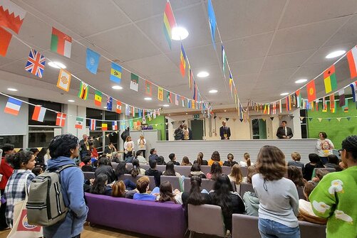 Begrüßungsrede am ersten Abend im St. Peters College in Oxford.