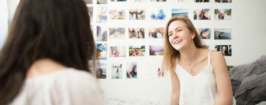 Zwei Schülerinnen leben auf unserem Campus Härlen gemeinsam in einem Zimmer.